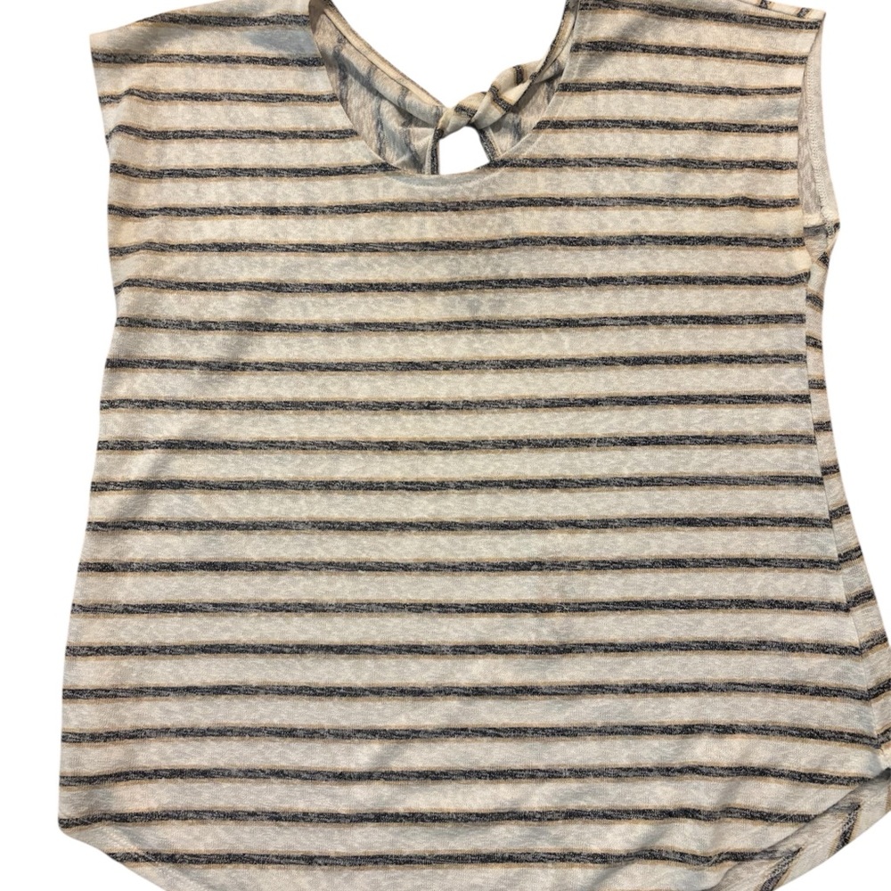 Bobeau Caty Twist Back Striped Tee